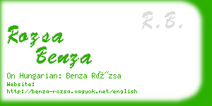 rozsa benza business card